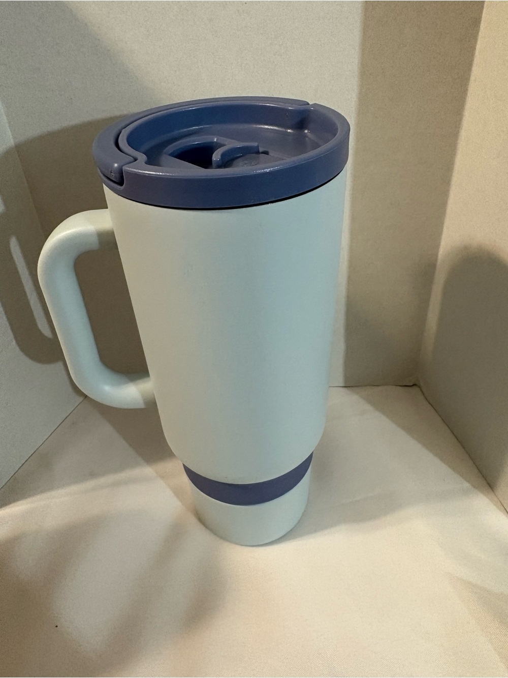 Ello Port Stainless Steel travel Tumbler 40oz blue purple w/handle top carrier